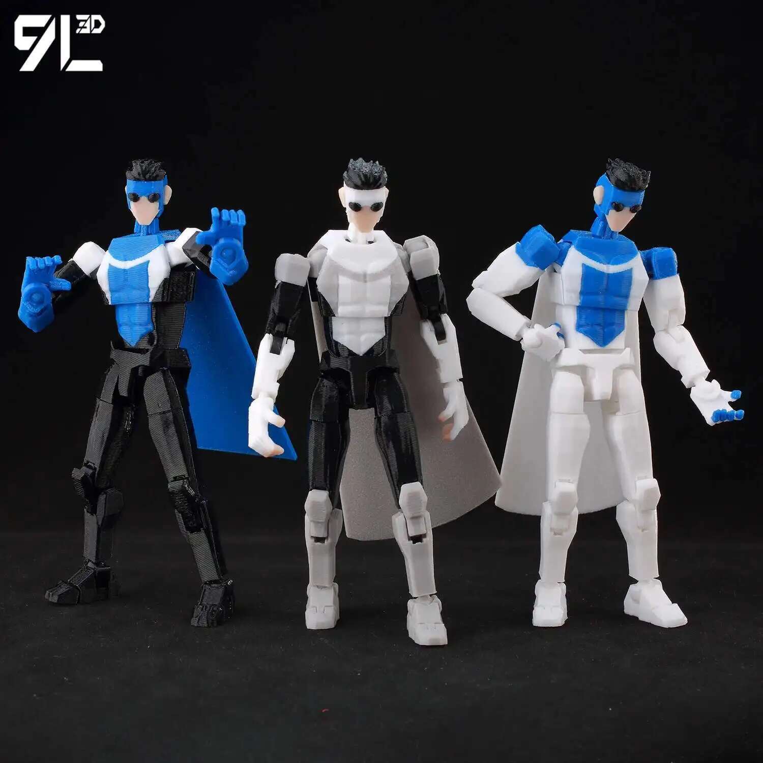 9L3D Dummy 13 Action Figure-Multi-Joint Articulated Lucky Anime Character Classic Superhero Design With Black&White Blue Costume 9L3D Dummy 13 Action Figure-Multi-Joint Articulated Lucky Anime Character Classic Superhero Design With Black&White Blue Costume