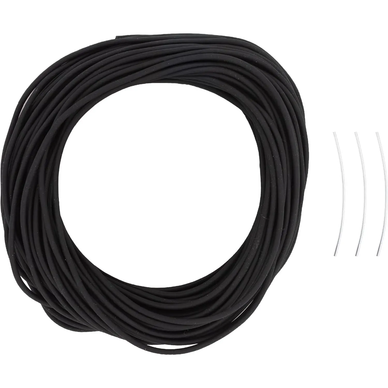 Pony Bead Lacing – 2 mm Hollow Lacing Tube Cord, Black Color | 60 ft (18 m), 3 Connectors Included, Latex-Free Craft Tubing for Pony Beads,  and Keychains