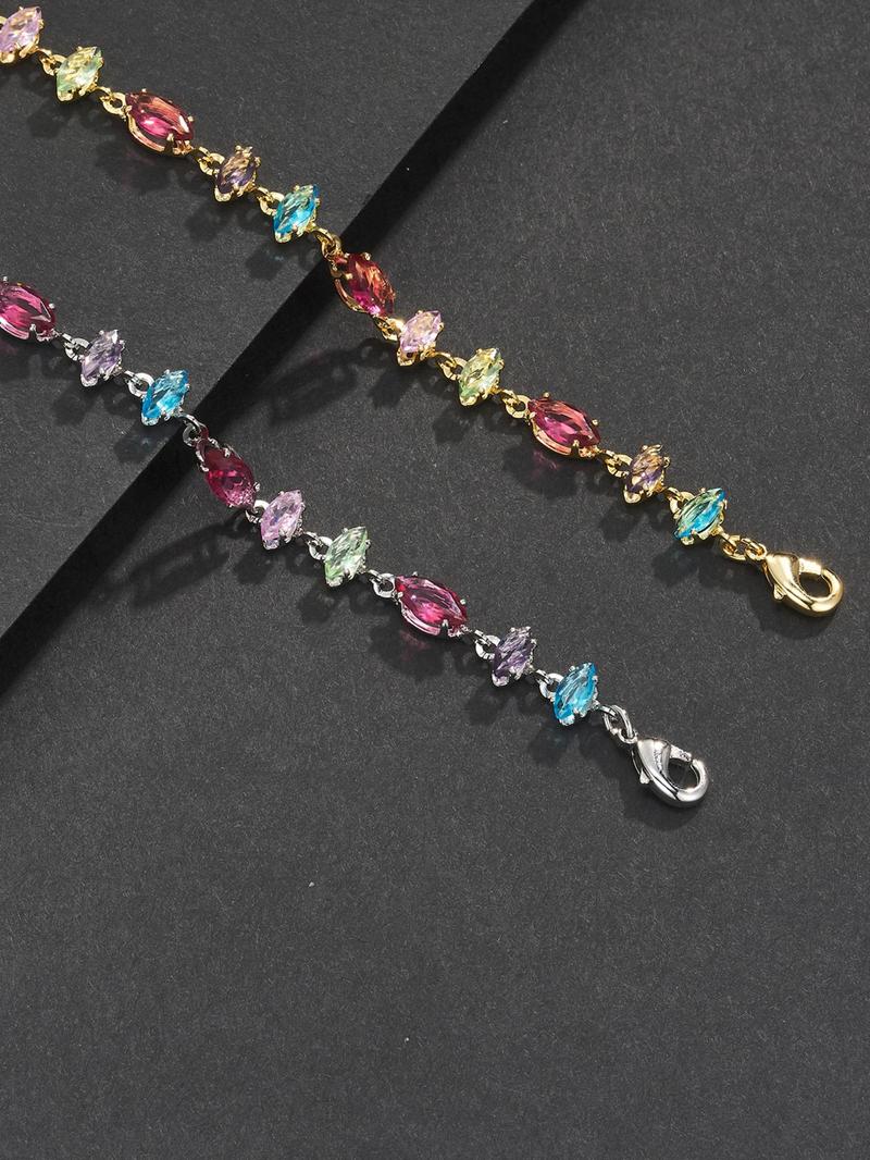 Hip-Hop Bracelet Set, Stackable Bracelets, Multi-Shaped Beads, Copper Chain, Jewelry Clasp Closure, Unisex Gift for Lovers, Dates, Birthdays