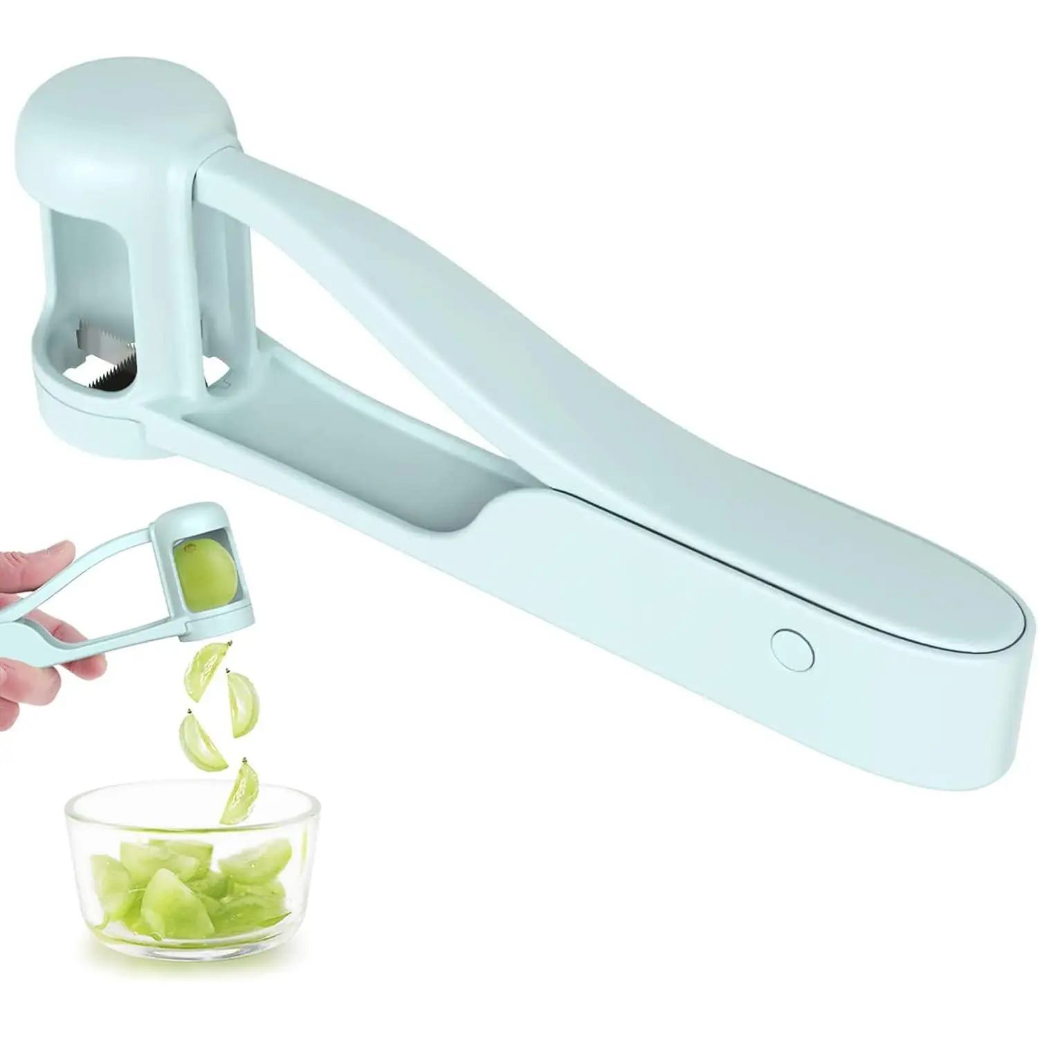 Grape Cutter Slicer for Toddlers Baby, Quarter Slicer Tool for Grape Cherry Tomato Strawberry, Stainless Steel Kitchen Gadget for Vegetable Fruit Salad Cake Decoration Fruit Cutter