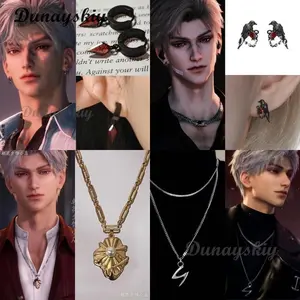Anime Love and Deepspace Sylus Cosplay Collarbone Necklace Ornament Pendant Cartoon Accessorie Decorate Game Birthday Xmas Gift