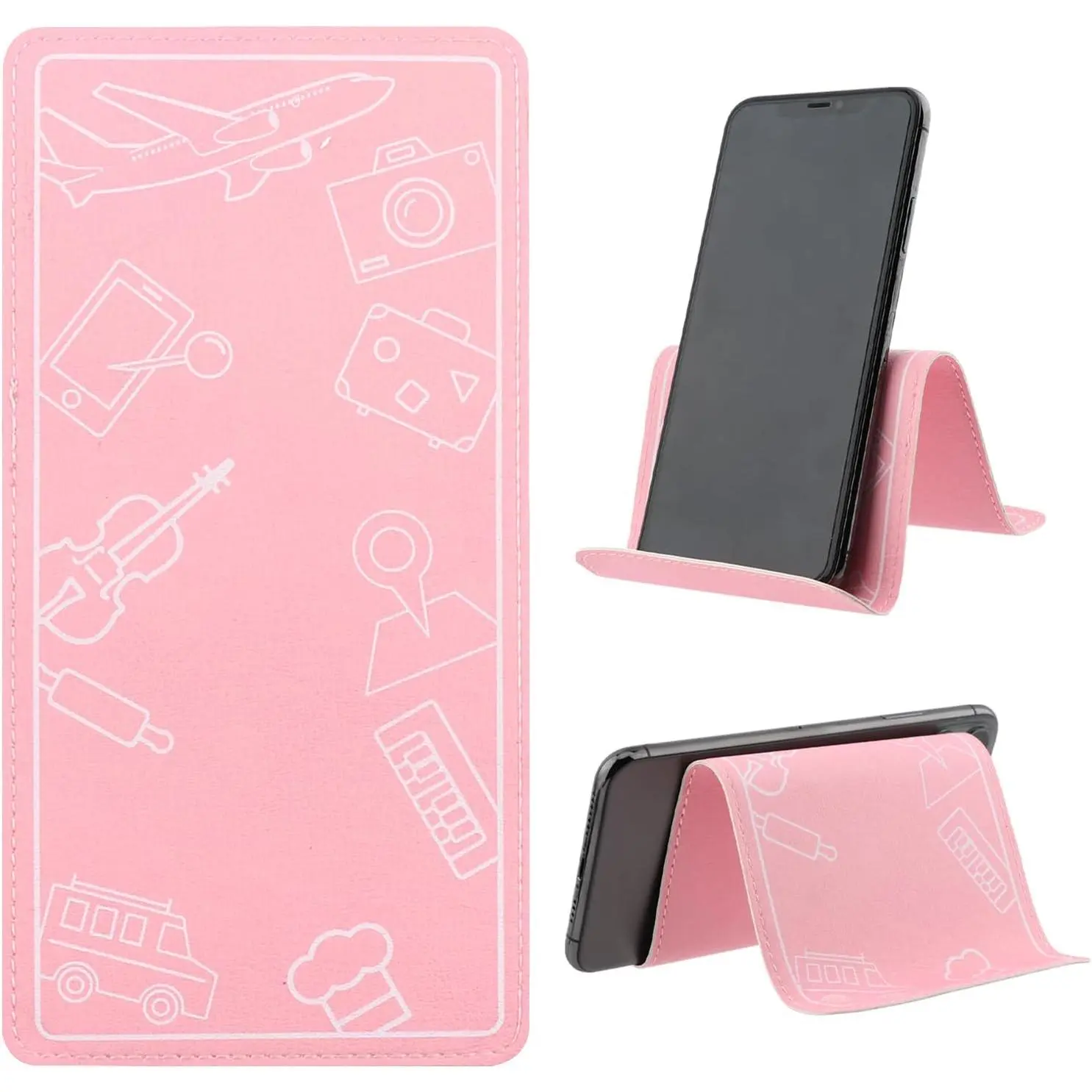 Airplane Phone Holder Flexible Flight Cell Phone Holder and Flexible Tablet Stand Airplane Travel Essential Accessories for  Smartphones, Tablets ()