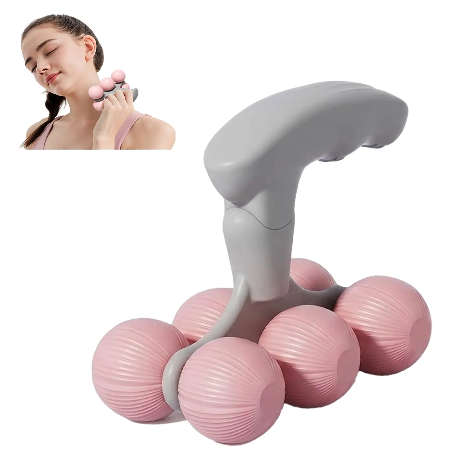 Muscle Roller Stick for Legs & Back, Silent Portable Massage Roller Ball, Body Roller, Deep Tissue Calf, Neck Cellulite Massager, Smooth Fluid Motion with Uniform Bearing Stress for Muscles Relief