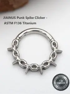 16G ASTM F136 Titanium Hinged Clicker Twisted Rope Hoop Earring for Septum Helix Conch Piercing Helix Jewelry, 8mm 10mm