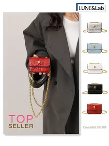 Crocodile Texture Mini Flip Cover Crossbody Bag, Vintage Luxury Mini Handbag, Fashionable Chain Shoulder Strap, Y2K Style Party Bag, Fashionable Bags