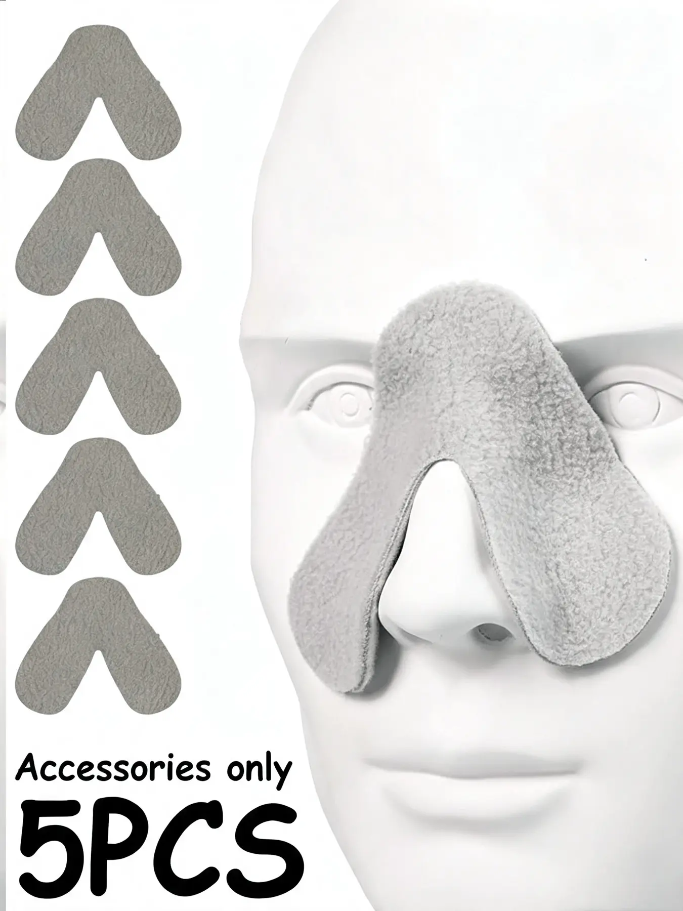 5pcs DIY size ventilator nose pillow pad, soft gray adjustable nose mask pad, suitable for adults as a portable home ventilator accessory. Accessories only