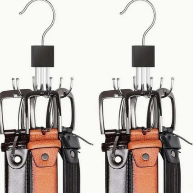 360° Rotatable Belt Hook, 1 Count Durable Metal Storage Hook, Multi-purpose Hook for Belt, Scarf, Tie, Home Storage Hook for Wardrobe, Closet, Home and Dormitory, Holder, Chain, Organiser