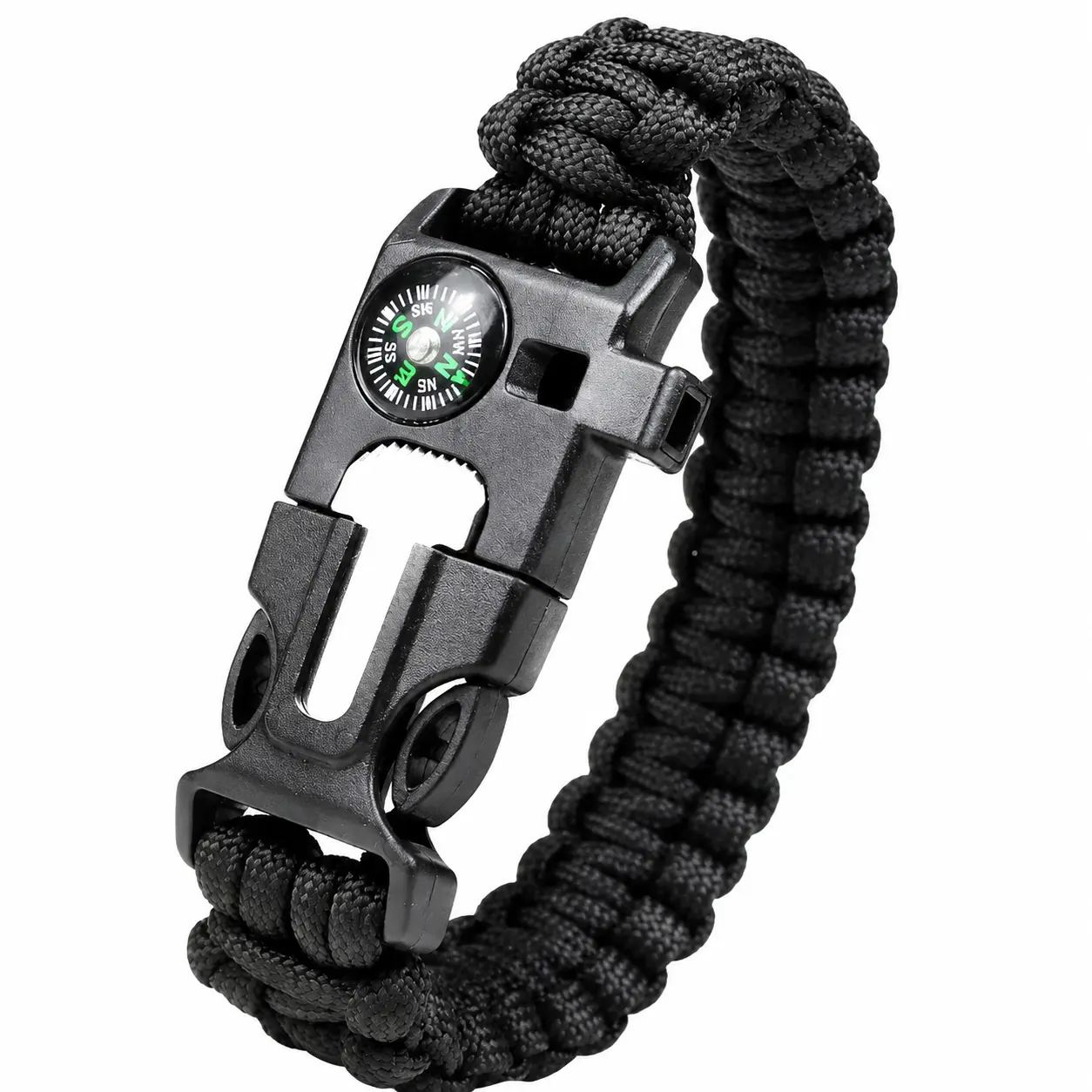 Durable 2-Pack Braided Paracord Survival Bracelets for Men – Lightweight Outdoor Emergency Gear with Fire Starter, Whistle, and Compass, Ideal for Hiking, Camping, Backpacking, and Thoughtful Gifts for Adventurous Guys