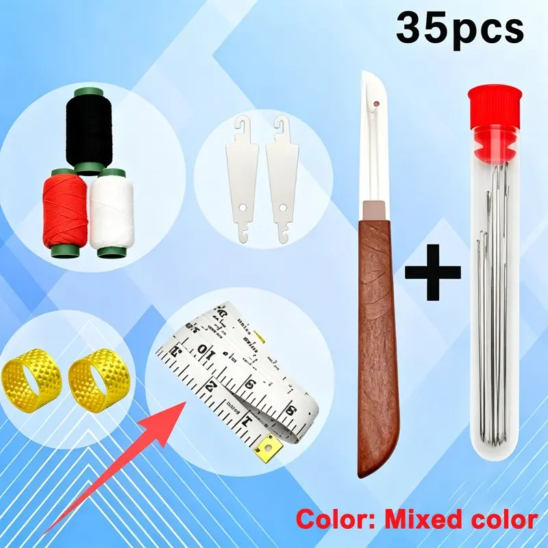 35-Piece Set Large Nose Steel Sewing Needles, Long Thin Traditional Embroidery Needles, Durable Hand Sewing Pins for Clothes and Quilts