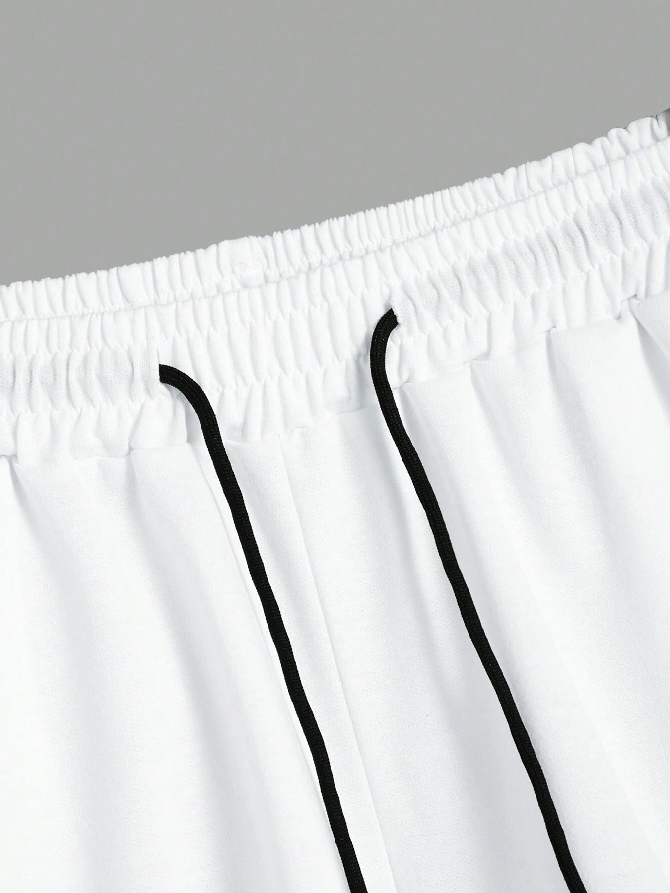 Men's Letter & Cross Print Shorts, Casual Loose Shorts for Summer, Men's Bottoms for Daily Wear, Shorts for Men, Clothing, Graphic Print Shorts