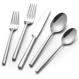 Alata Potter 20-Piece Forged Silverware Set Stainless Steel Flatware Set Cutlery Set,Service for 4,Mirror Finish,Dishwasher Safe