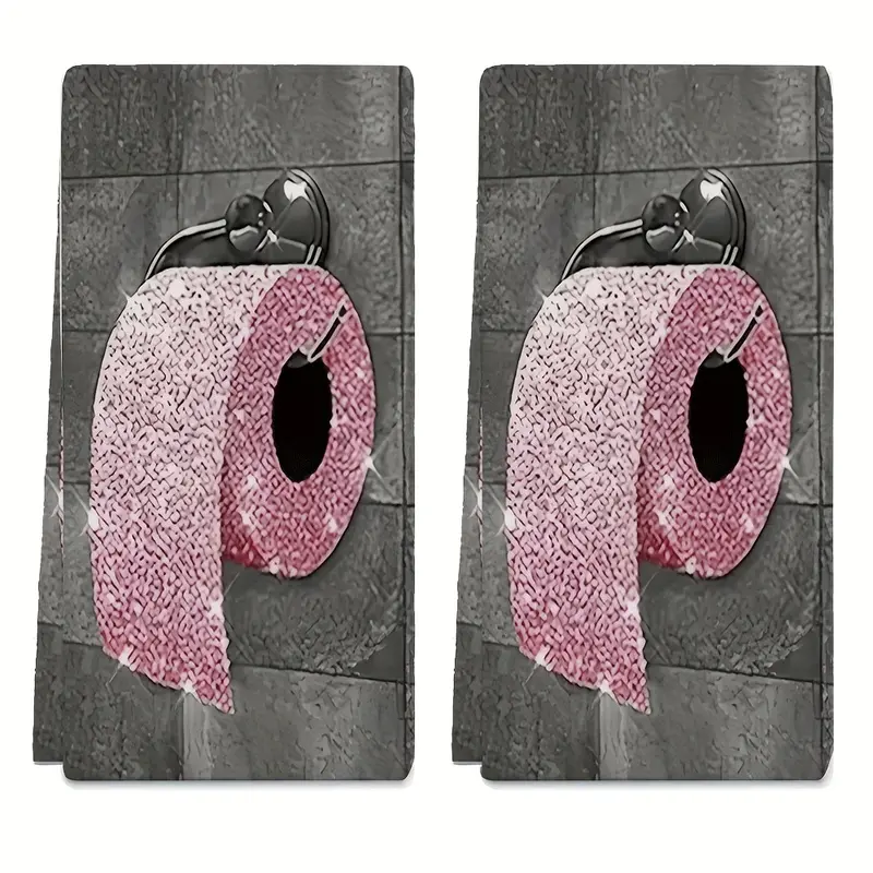 Set of 2: Kitchen towels/hand towels/dish cloths (Pink). Wall-hangable design. Made of microfiber-highly absorbent, quick-drying, and machine-washable. Durable cloths suitable for washing dishes, travel, the gym, camping, cooking, and baking.
