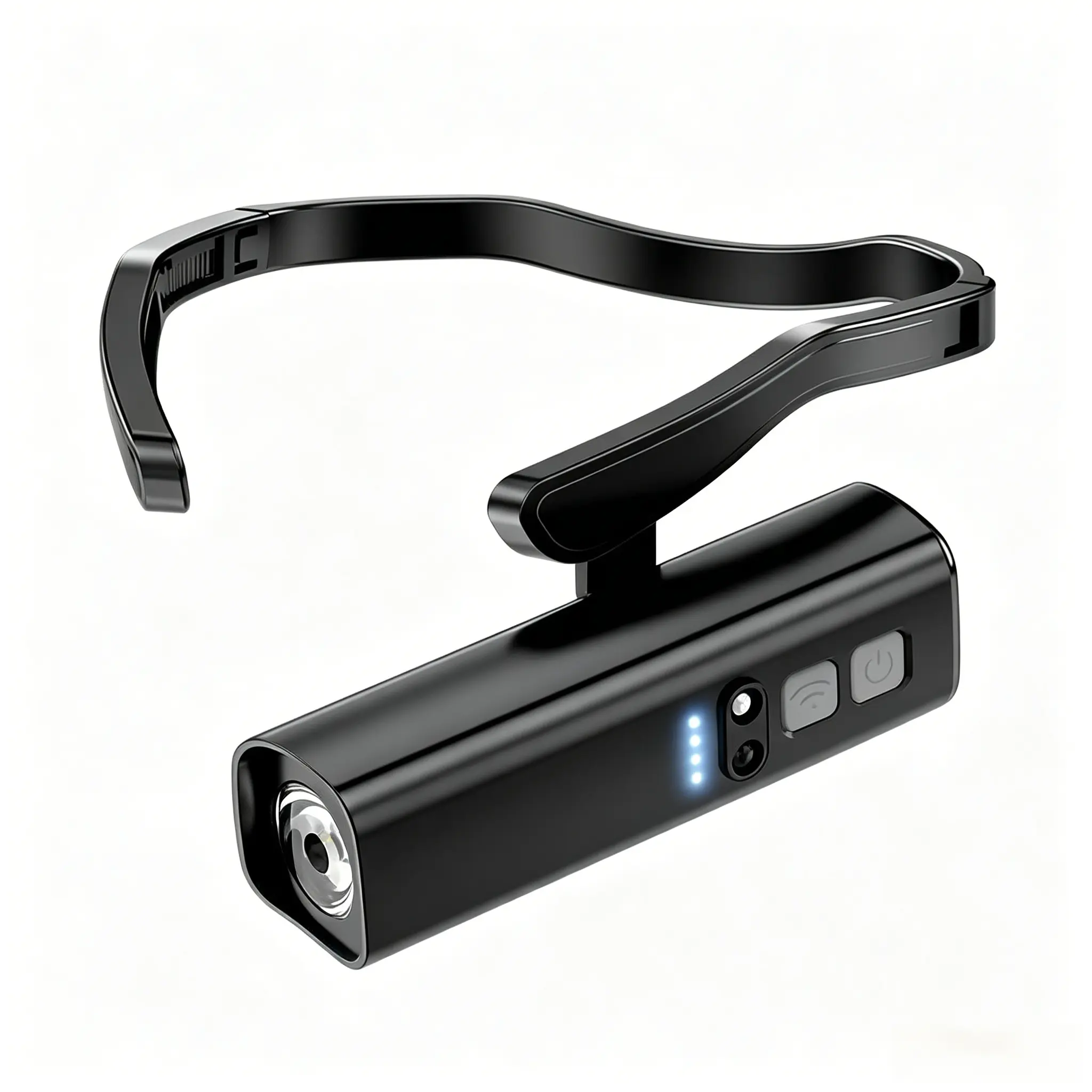 Hands-Free Ear Mount LED Head Light with Motion Detection Sensor, Adjustable High Lumen Lightweight Wearable Flash Lamp, Multi-Scenario Outdoor Lighting for Jogging, Camping, Working & Night Maintenance