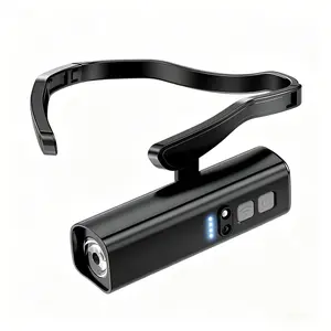 Hands-Free Ear Mount LED Head Light with Motion Detection Sensor, Adjustable High Lumen Lightweight Wearable Flash Lamp, Multi-Scenario Outdoor Lighting for Jogging, Camping, Working & Night Maintenance