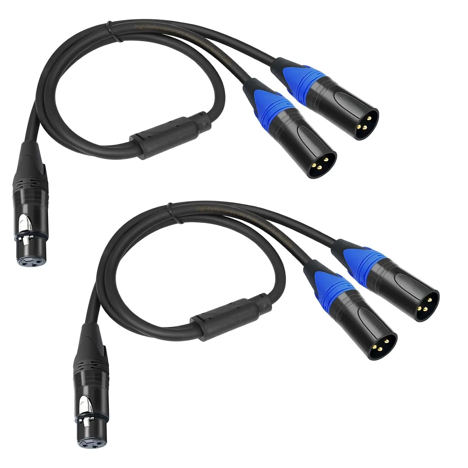 XLR Splitter ,Female to  Male Y  (XLR Splitter 1 Female to 2 Male),Balanced Microphone Splitter Cord Audio Adaptor - 1.6ft /0.5m