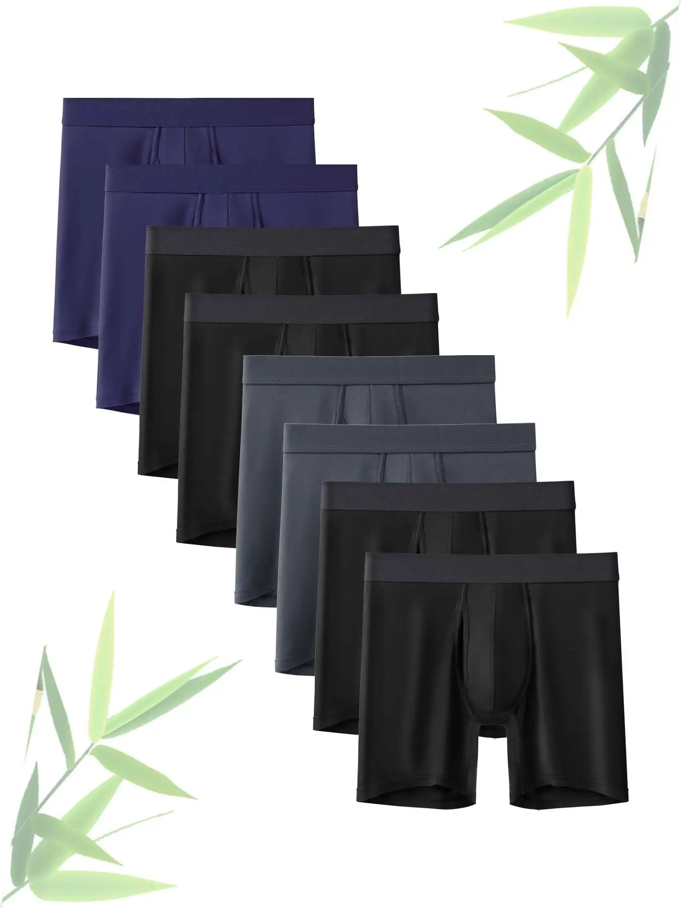 8Pcs Breathable Boxer Shorts men Bamboo Fiber Rayon Soft Touch underwear men U Convex Male Underpants Daily Wear anti-curling Men's underpants