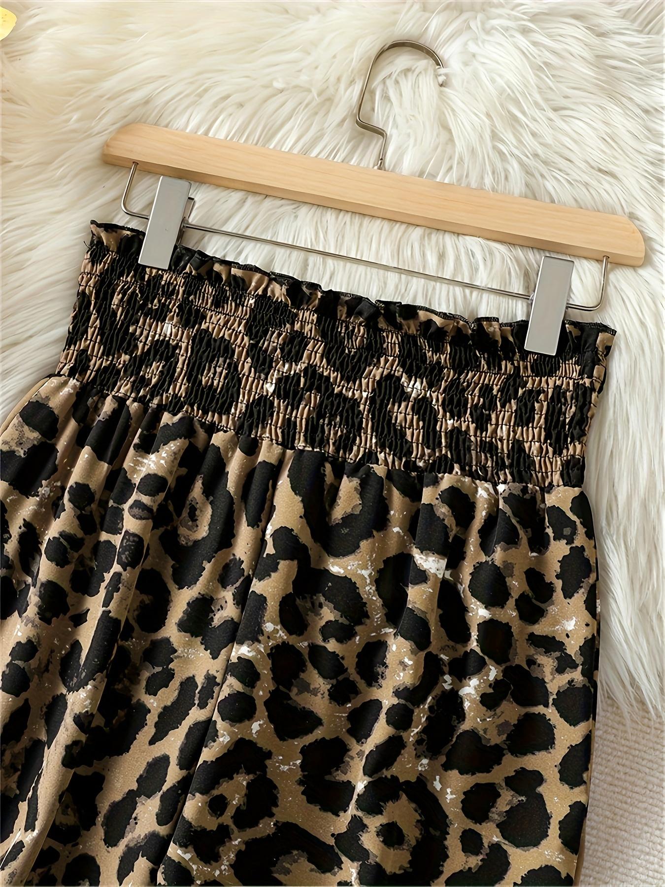 Women's Leopard Print Casual Pants, Stylish High Waist Long Trousers, Comfortable Fashion Bottoms for Daily Wear, Casual Streetwear Pants