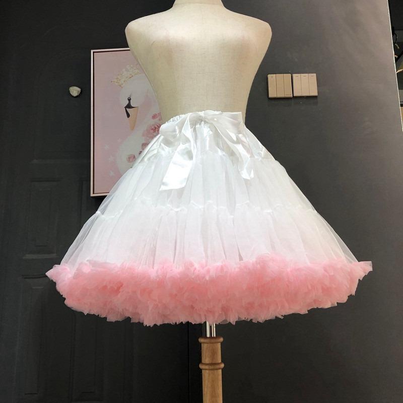Women Flower Style Lolita Petticoats Tutu Puffy Cancan Skirt Under Crinoline Inner Bustle Cosplay For Wedding Dresses Skirt