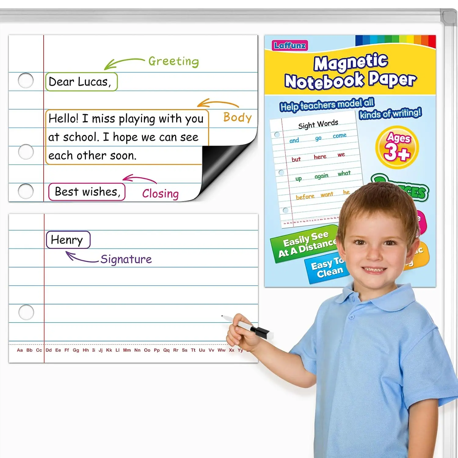 Laffunz Giant  Notebook Paper, Lined Chart White Board Paper, Dry Erase  Whiteboard Notebook,Teacher Essentials Supplies for 1st 2nd 3rd Grade Elementary Classroom  Haves