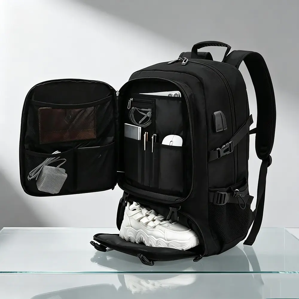 50L Large Capacity Travel Backpack, Men's Independent Shoe Compartment, Business Bag, Outdoor Sports, Waterproof, Storage Backpack, Work Business Backpack