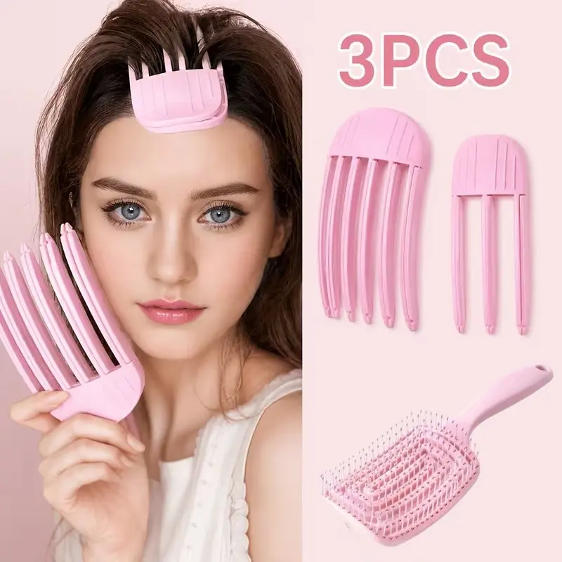 3-Piece Hair Volumizing Clip Set with Hollow Spiral Comb, Plastic Hair Styling Tools, Daily Use, Travel Friendly, Women's Hair Accessories Gift