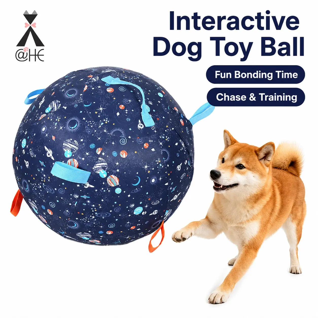 Inflatable Durable Chew Interactive Pet Ball Toy, Colorful Planet Design, Suitable for Medium to Large Dogs, 25cm/45cm/55cm Sizes Available