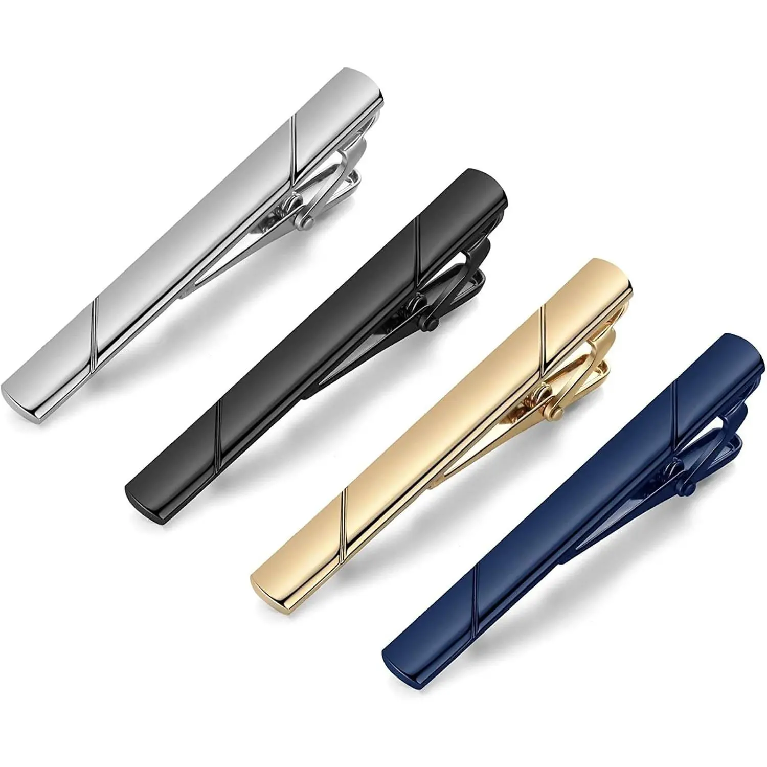 Tie Clips for Men, Black  Blue  Tie Bar Set for Regular Ties, Luxury Box  Ideas