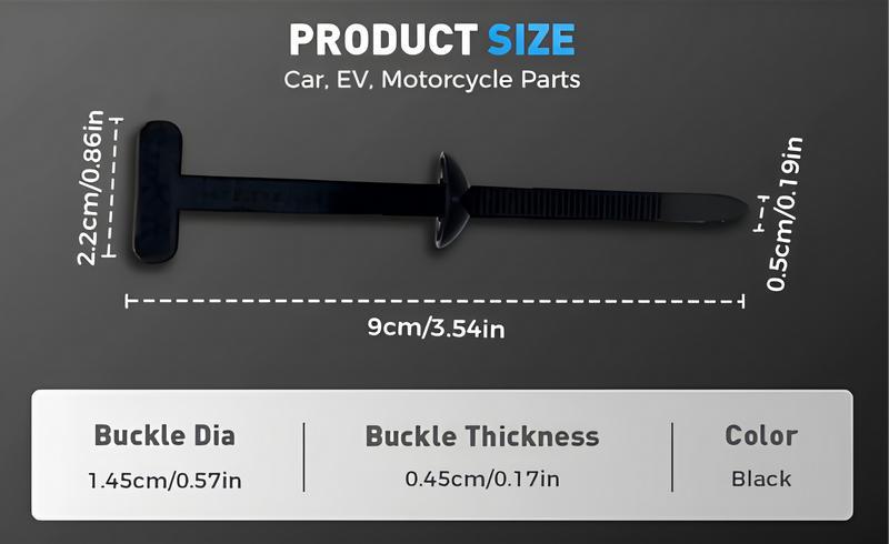 120pcs Universal Cable Tie Buckle Heavy Duty Self-Locking Zip Ties for Car Bumpers Trunk Liners Chassis Guards Durable UV-Resistant Multipurpose Tool Rain Fixing