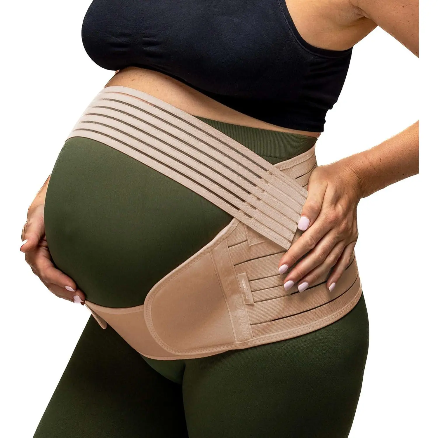 Fitted Pregnancy Support Band in Stretchy Fabric, Providing Gentle Back and Hip Support for All-Season Casual Wear, Maternity, All Seasons Wear, Elastic-Fit Maternity Clothing & Accessories, Pregnancy Maternity Clothing & Accessories