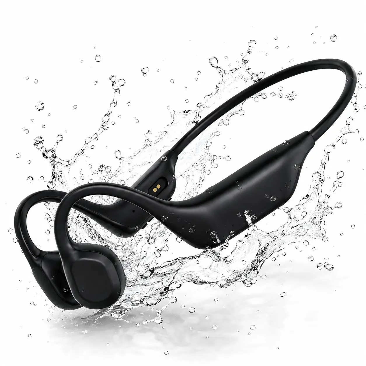 Bone Conduction Headphones, Open-Ear Bluetooth Waterproof Sports Headset with Secure Fit, IPX5 Water-Resistant Wireless Earphones for Running Cycling Gym