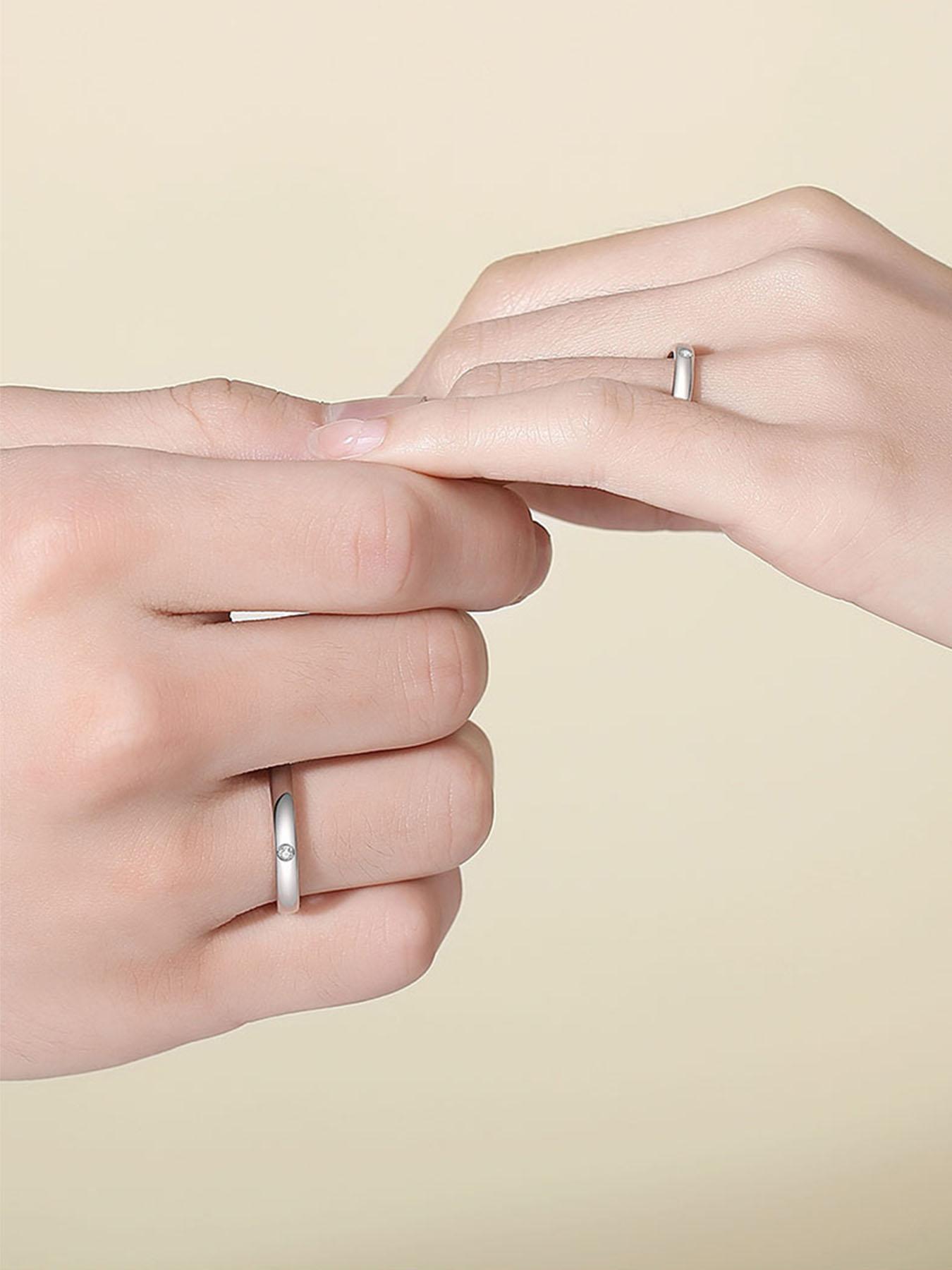 925 Sterling Silver Couple Ring, Fashion Promise Ring for Couple, Engagement Ring for Women & Men, Trendy All-match & Exquisite Jewelry for Birthday Gift, Valentine's Day, Gift