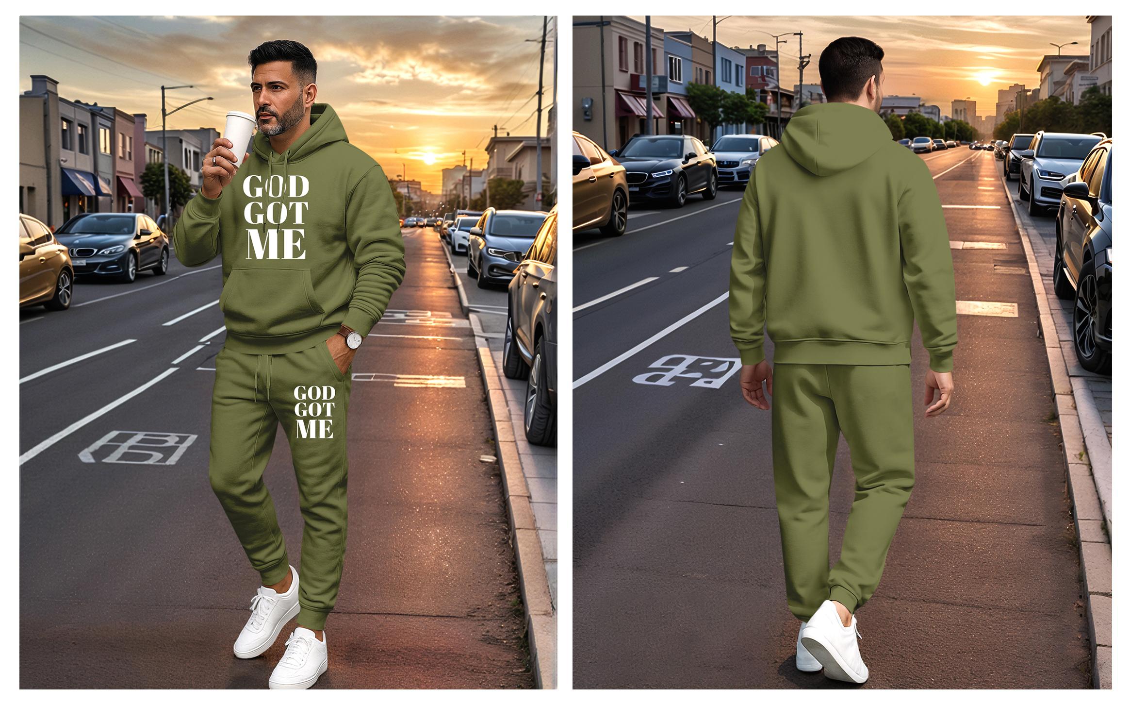 Men's God Got Me Letter Printed Hoodie and Drawstring Sweatpants Set, Menswear, Casual Athletic Long Sleeve Hooded Jacket & Trousers for Fall & Winter, Men's Clothing for Daily Wear, Sportswear Indoor Outdoor, Tracksuit, Athleisure Summer Clothes Men's God Got Me Letter Printed Hoodie and Drawstring Sweatpants Set, Menswear, Casual Athletic Long Sleeve Hooded Jacket & Trousers for Fall & Winter, Men's Clothing for Daily Wear, Sportswear Indoor Outdoor, Tracksuit, Athleisure Summer Clothes