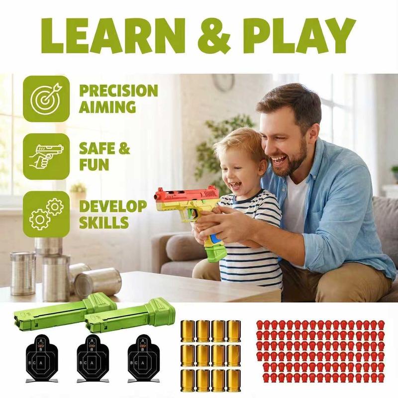 Soft Bullet Gun, Automatic Shell Bullet Toy Gun, Educational Shooting Game Toy, Very Suitable for Outdoor Multiplayer Cooperative Games Under 8 Years Old