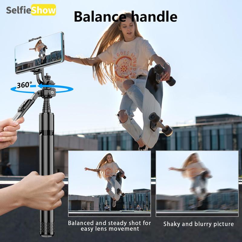 SELFIESHOW Selfie Stable Tripod, Portable Phone Tripod Stand with Remote Control, Smartphone Camera Accessories, Multifunctional Phone Tripod for Travel, Party, Live Streaming