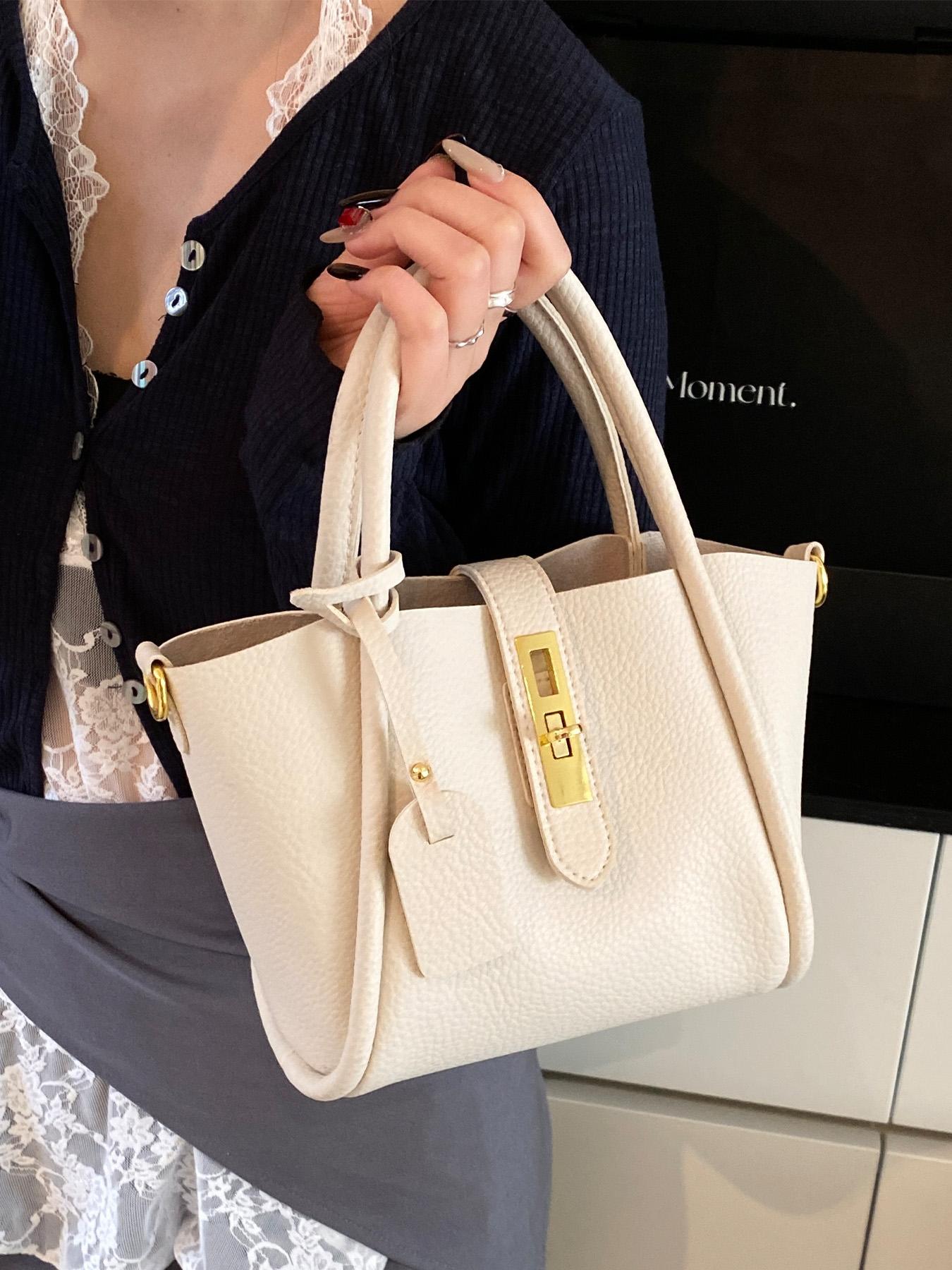 Women's Fashionable Temperament Handbag, Simple Retro Style Versatile Handbag for Work, School, Daily Commuting, Practical Gift Giving Handbag, Pu Leather Bag