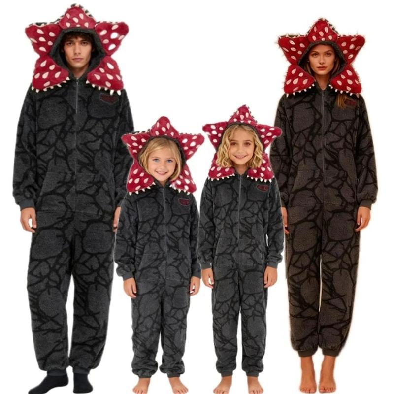 Fluffy Jumpsuit Cosplay Costume With Floral Headpiece Soft Warm Material Trendy TV Peripheral Gift For Fans Adults Unique Party Flannel Fleece Large Pockets