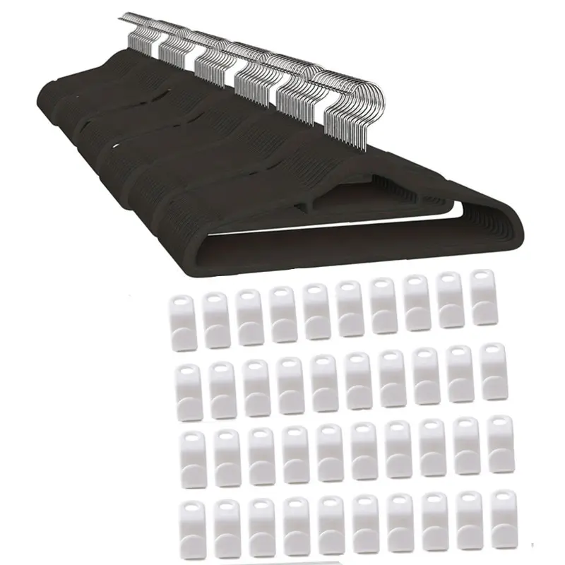 100/40/20 Pack Heavy Duty Plastic Velvet Hangers Set, Non-Slip Hanging Closet Organizer, Multi-Layer Hooks for Suits/pants/jackets, Space-Saving Solution, Perfect Valentine's Gift