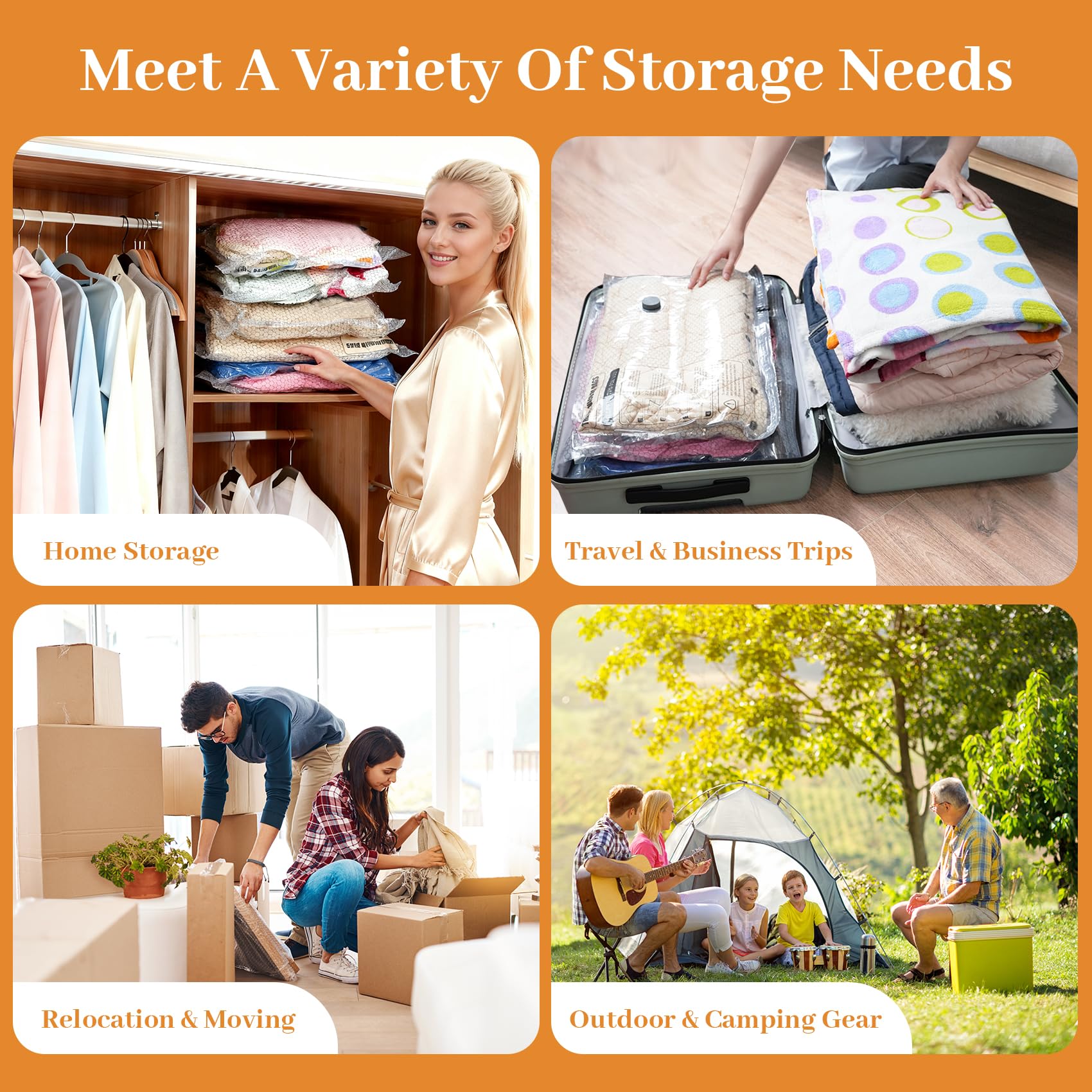 [2026 Upgraded] Cordless Travel Vacuum Bag Set Vacuum Bags for Travel with Rechargeable air Pump, 15 Pack Carry-on Size Compression Packing Bags for Luggage and Suitcase, Space Saver for Clothes and Clothing Travel Zipper Pouches Hands-Free durable pouch