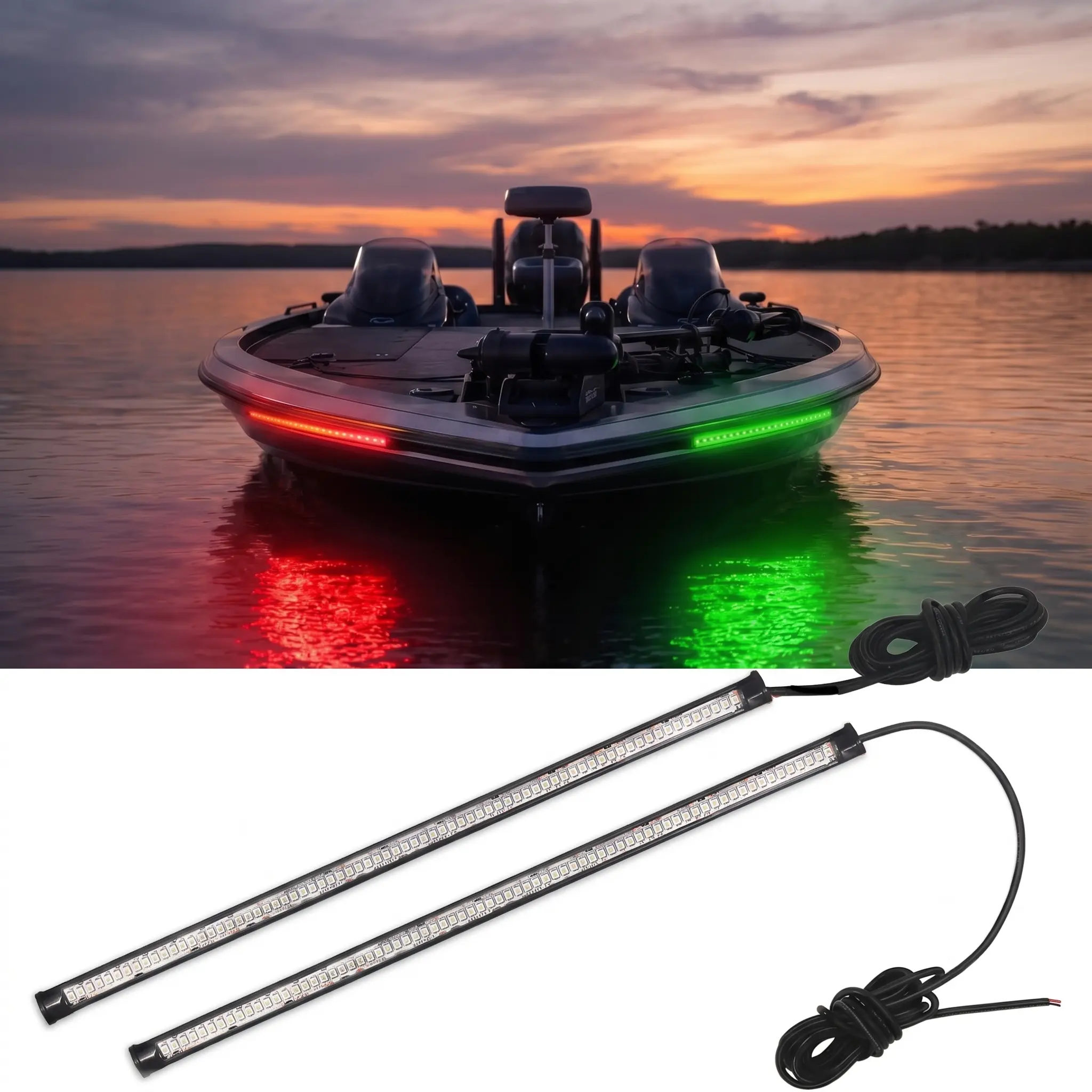 Green And Red LED Boat Navigation Bow Lights IP67 Waterproof For Night Fishing Pontoon Dinghy Kayak Jon Boat Yacht Marine Boat Accessories