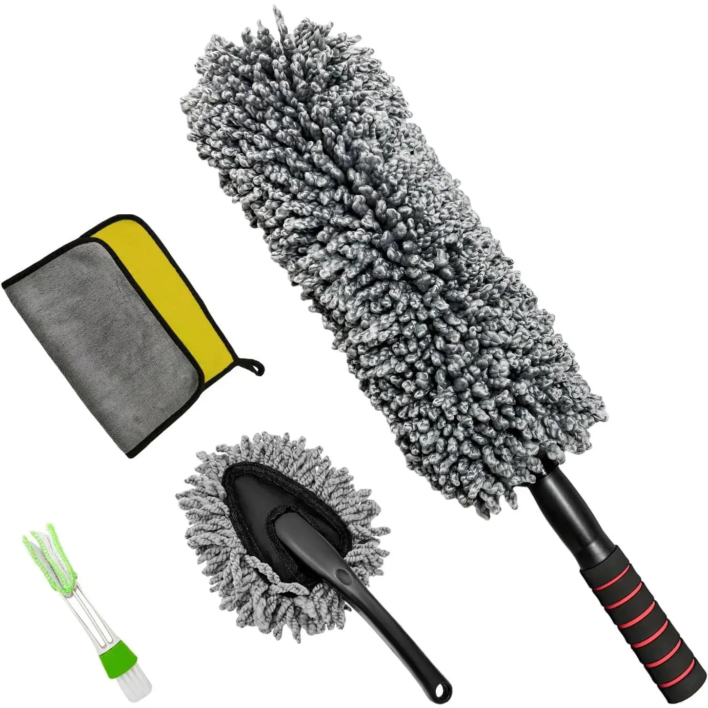 4 count  Duster Kit, Microfiber Scratch Free Multipurpose Cleaning Duster with Extendable Handle, Washable Interior & Exterior Auto Dusting Tools for   SUVs RVs