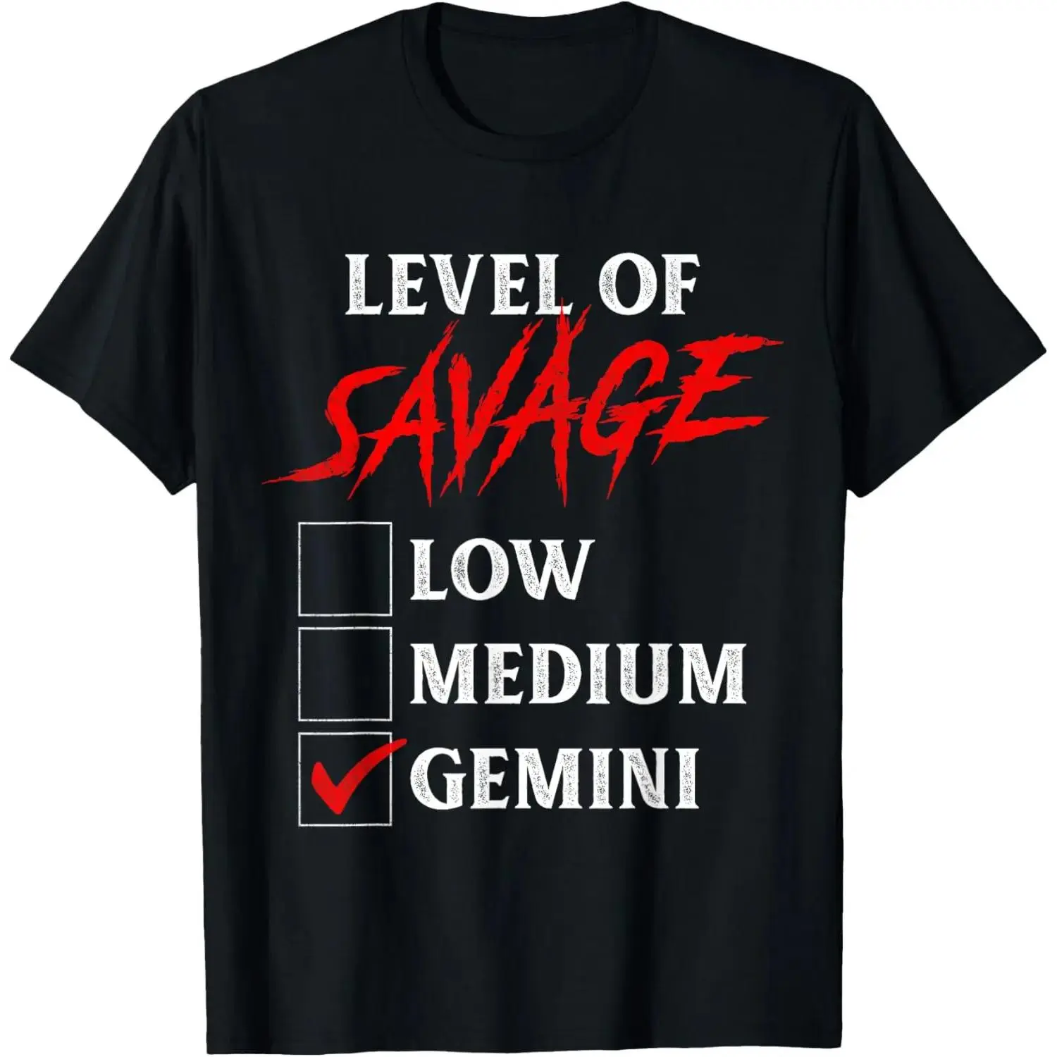 Level Of Savage Gemini Shirt Funny Zodiac Queen King Girl T-Shirt,retro,unisex,graphic,tee casual crewneck,,cotton,,comfortable