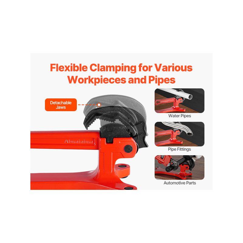 VEVOR Portable Pipe Vise, Lightweight Aluminum Pipe Vise with 1/8 to 1-1/2 Clamping Capacity, Ideal for Onsite Plumbing Installation, Repair, and Maintenance