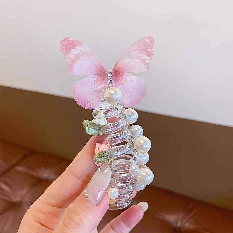 2 pieces of AYLHFO mesh bow headbands, cute floral design with beads for girls, suitable for daily wear and parties, suitable for all seasons, everyday hair accessories, fun accessories, durable plastic headbands, bow hair accessories