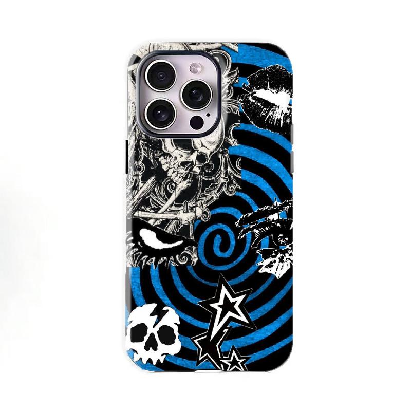 Monster Dark Gothic Skull Phone Case Shockproof Protective Cover Subculture Trendy Style for iPhone 16 15 14 13 12 11 17 ProMax Plus Samsung Phones Men Women Gift for Fans