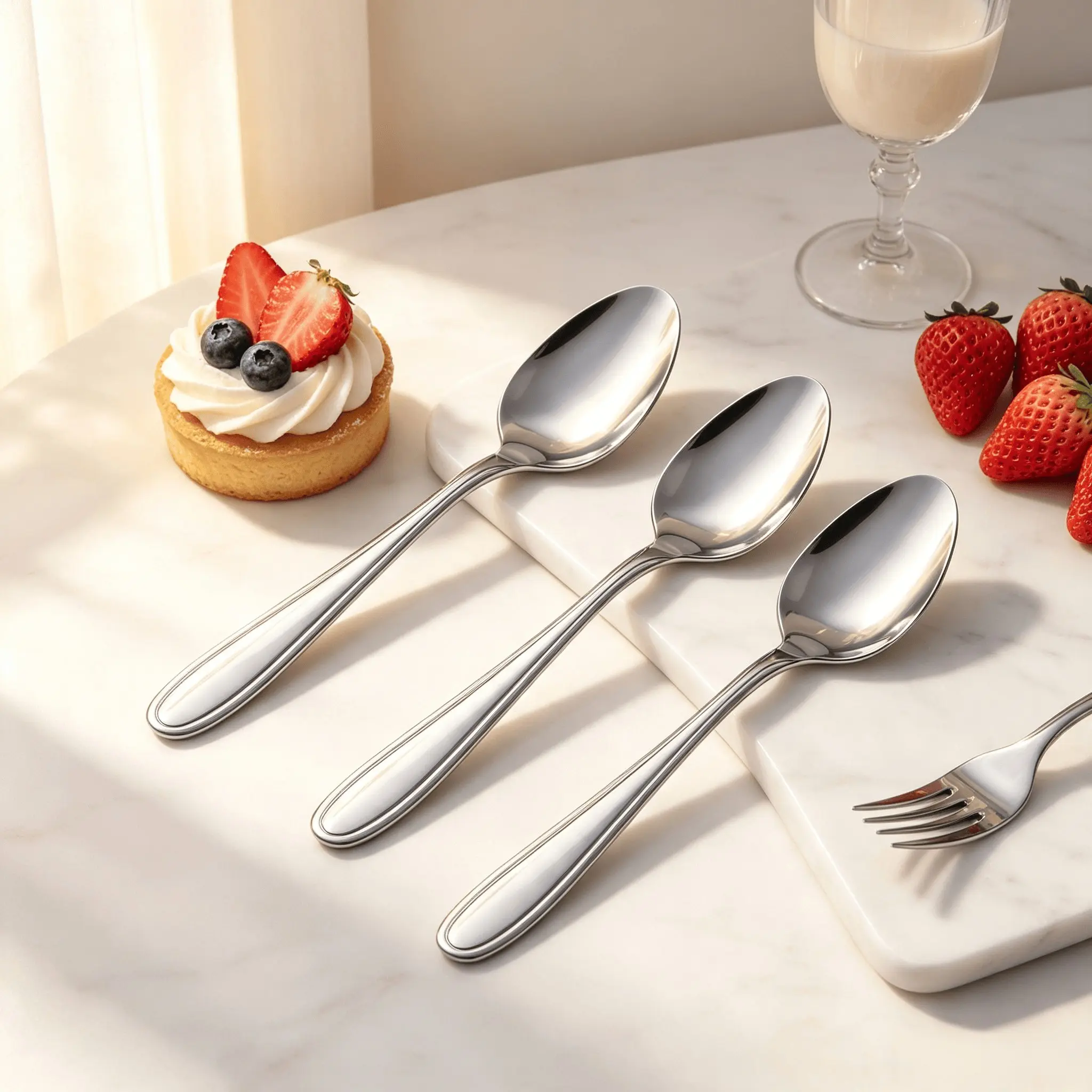 10-20Pcs Classic Minimalist Stainless Steel Dinner Spoons, Mirror Polished Rustproof Smooth Handle, Food Grade Dishwasher Safe, Ideal for Home Kitchen, Picnic, Soup Dessert & Daily Dining Use