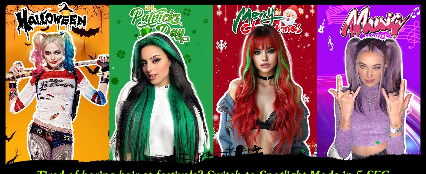 SOFEIYAN 10 Pcs Colored Hair Extensions Party Highlights Colorful Clip in Hair Extensions 22 Inch Straight Synthetic Hairpieces for Women Kids Girls Halloween Christmas Cosplay SOFEIYAN 10 Pcs Colored Hair Extensions Party Highlights Colorful Clip in Hair Extensions 22 Inch Straight Synthetic Hairpieces for Women Kids Girls Halloween Christmas Cosplay