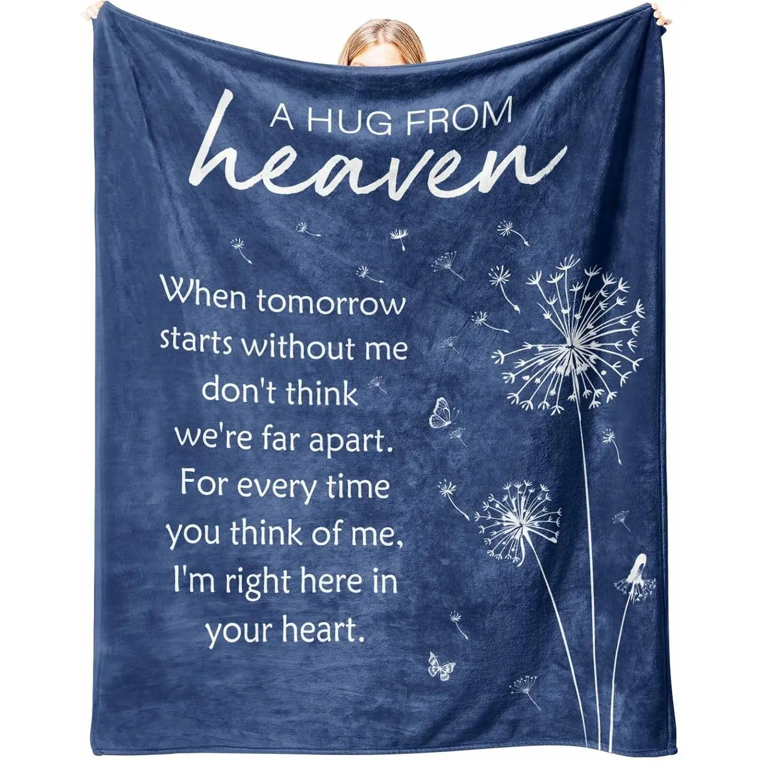 Sympathy Gifts for Loss of Loved , Soft Flannel Memorial Blanket, Bereavement  Idea, Grief Sorry for Your Loss for Mom Dad Grandma Grandpa Sister - 50‘’ X 60‘’