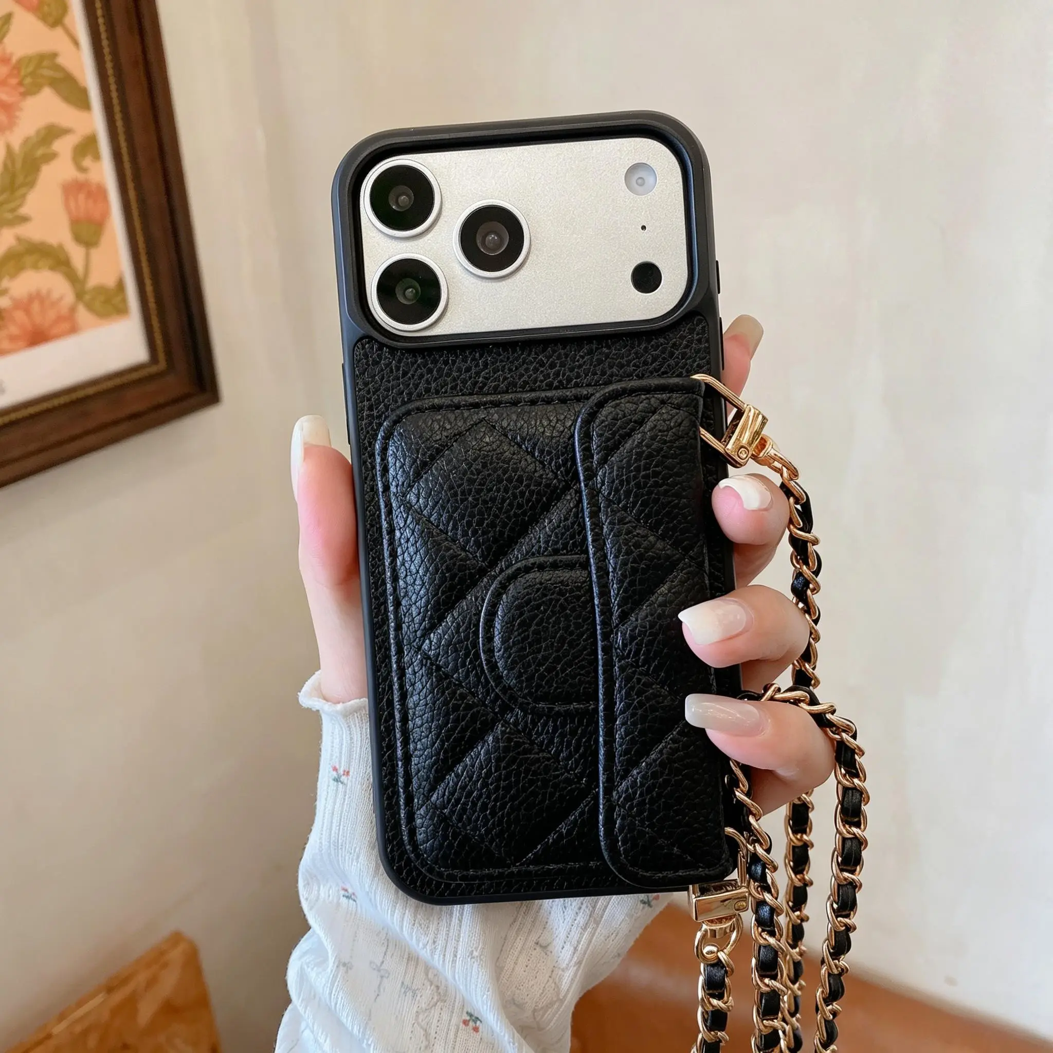 Adorable Solid Wallet Faux Leather Crossbody Neck Strap Lanyard Phone, Compatible with iPhone 17/16/15 Pro Max/15/16 Plus/14 with Crossbody Strap, 12/13 Pro Max Full-Body Soft Case, 11 Protective Case with Coin Purse. This Anti-drop Protective Case Is a