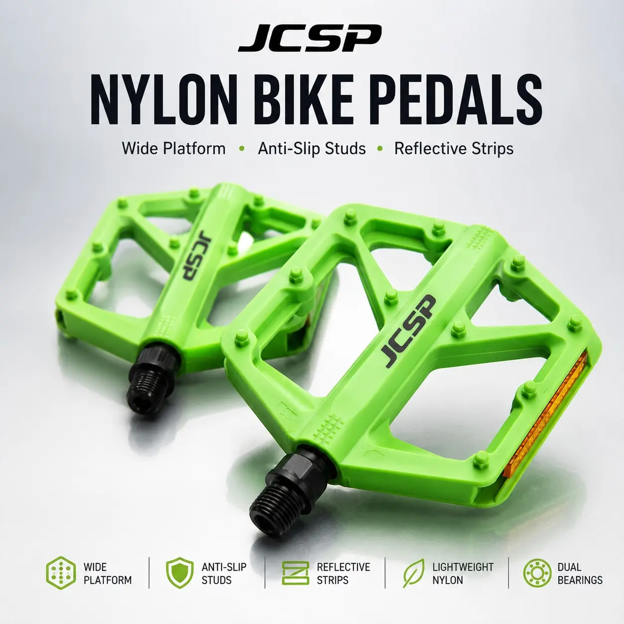 Bc Bike Pedal, Jcsp Nylon Bike Pedal, Anti-Slip Bike Pedal, Suitable for Various Bikes, Wide/anti-Slip/efficient Bike Pedal, Cycling Pedal