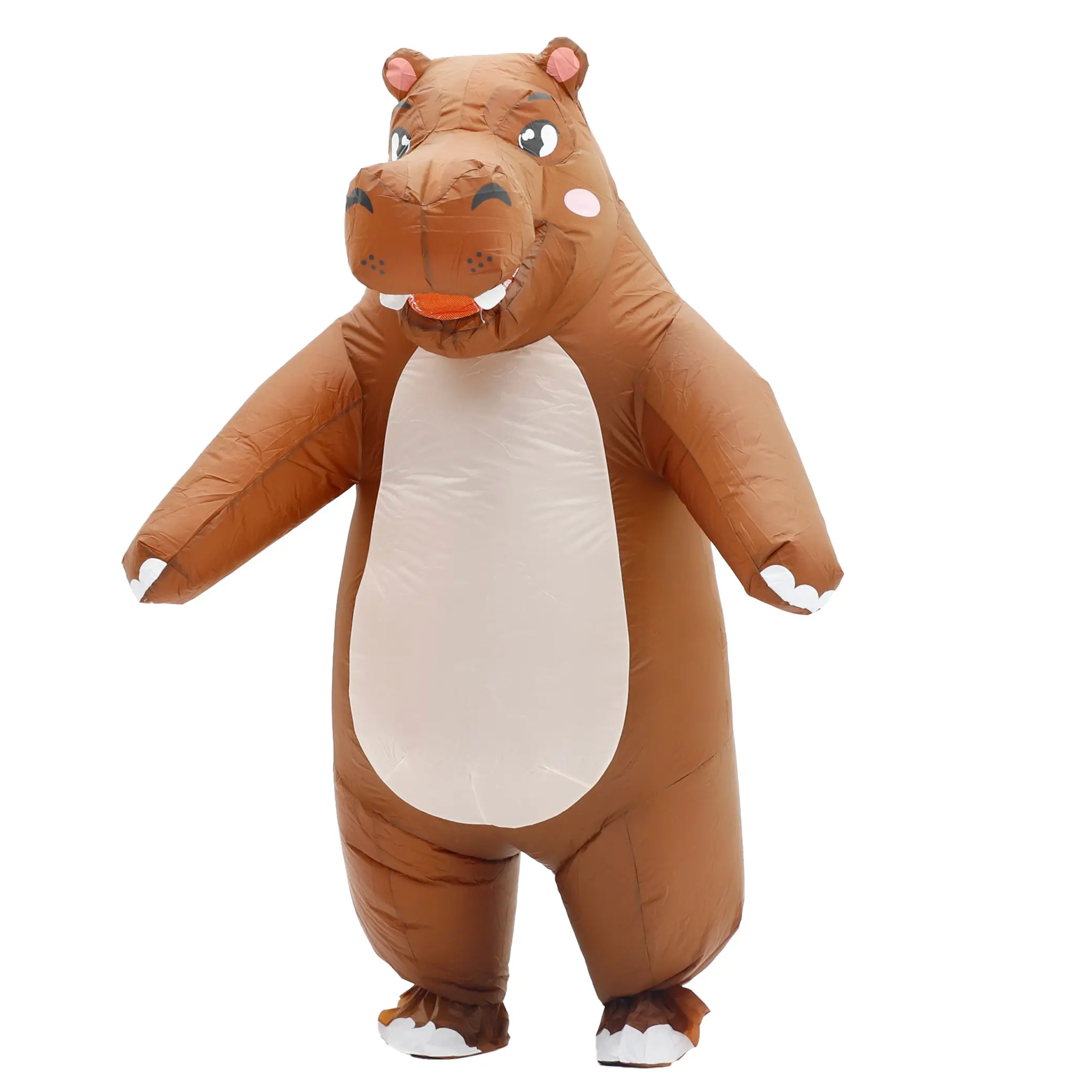 Hippo Inflatable Costume Without Battery, Youth Adult Size Fits 155-190cm, Includes Fan & Box, Perfect for Halloween Cosplay Party